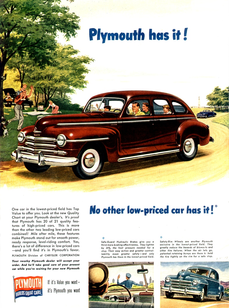 1947 Plymouth Auto Advertising